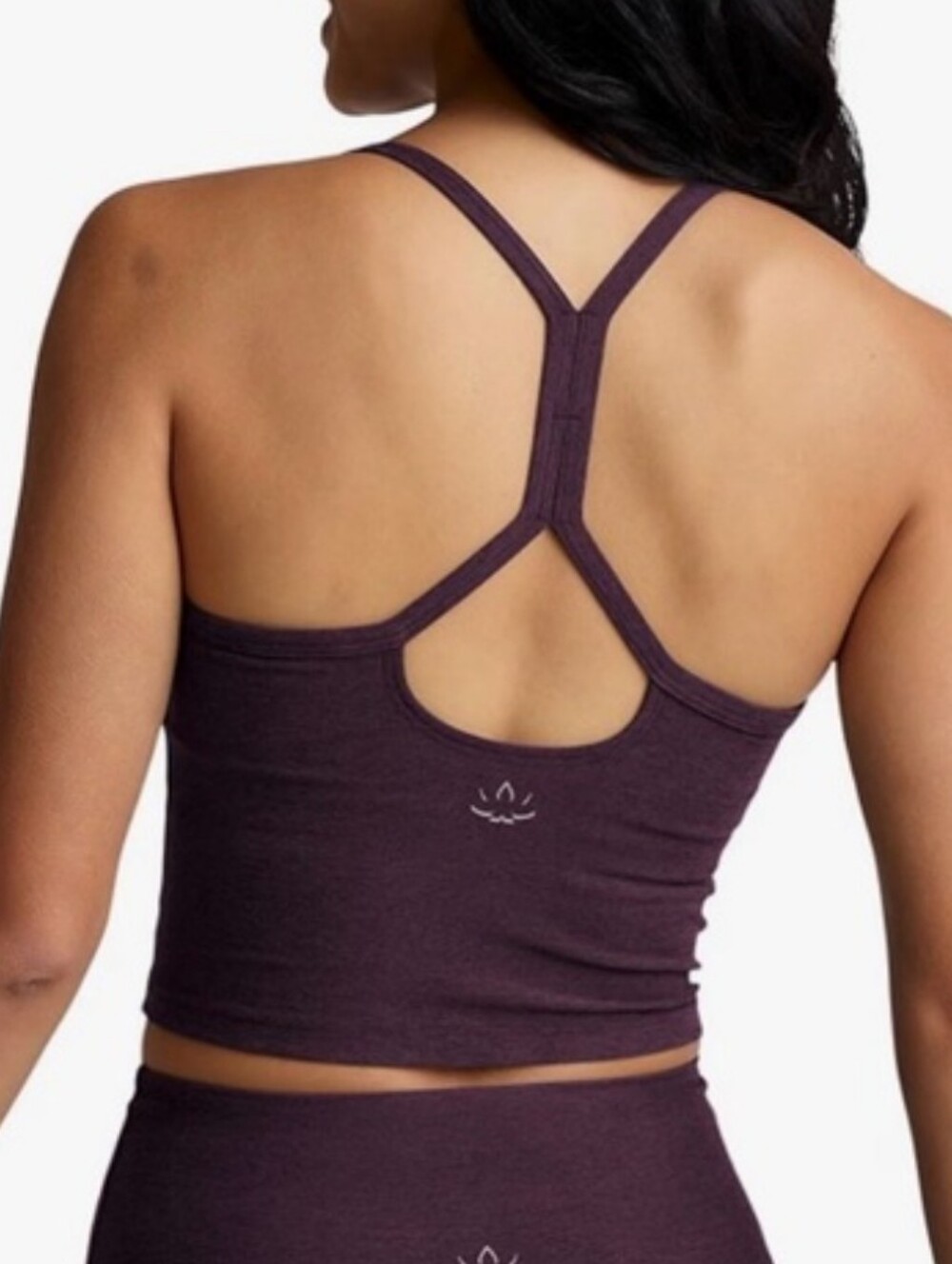 BEYOND YOGA SPACEDYE SLIM RACERBACK CROPPED TANK Deep Purple